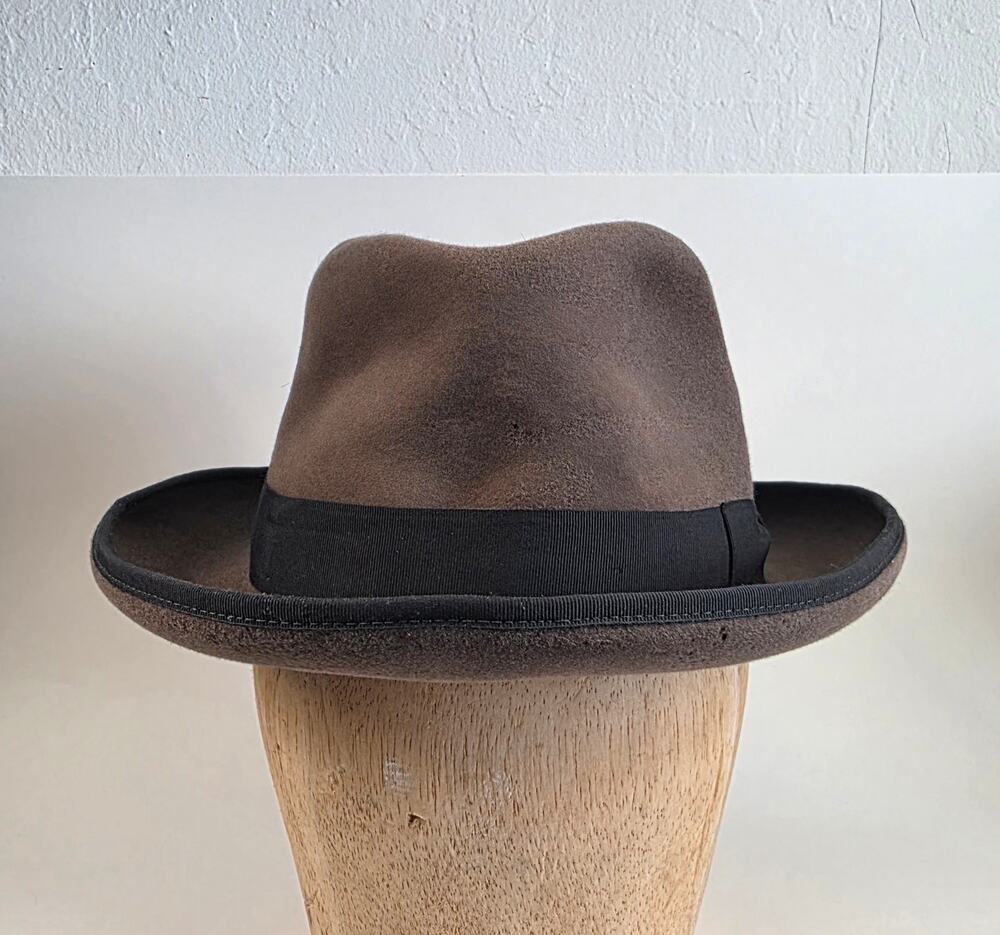 Vintage Robert Kirk Ltd Rabbit Fur Fedora Hat L 7 3/8 Cable Car Clothiers